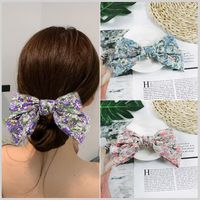 New Cute Big Bow Hairpin Printing Small Top Clip Wholesale Nihaojewelry main image 1