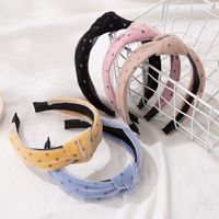 Neues Temperament Stirnband Koreanische Version Von Netz Garn Tupfen Geknotete Stirnband All-match-out-druck Haarschmuck Grenz Überschreiten Der Großhandel Frauen main image 2