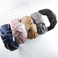 Fashion Hot Sale Korean Wide-brimmed Fabric Knotted Headband Style Simple Headband  Wholesale Nihaojewelry main image 5