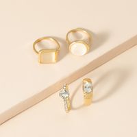 حار بيع الأزياء الماس سبائك حلقة بسيطة الرجعية الأحجار الكريمة 4 قطعة حلقة الجملة Nihaojewelry main image 3