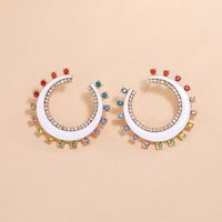 C Shape Stoving Varnish Alloy Artificial Gemstones Earrings Ear Studs main image 4