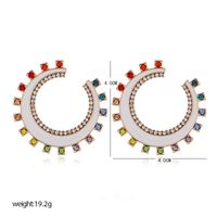 C Shape Stoving Varnish Alloy Artificial Gemstones Earrings Ear Studs main image 5