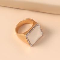 Hot Sale New Fashion Personality Alloy  Simple Retro Diamond Square Gem Ring Wholesale Nihaojewelry main image 3