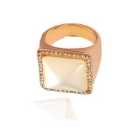 Hot Sale New Fashion Personality Alloy  Simple Retro Diamond Square Gem Ring Wholesale Nihaojewelry main image 4