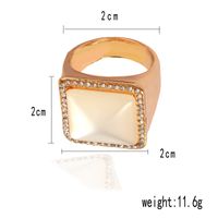 Hot Sale New Fashion Personality Alloy  Simple Retro Diamond Square Gem Ring Wholesale Nihaojewelry main image 5