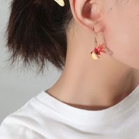 Mode Rétro Style Ethnique Poisson Doré Corée Boucles D'oreilles De Niche Simples Pour Femmes main image 1