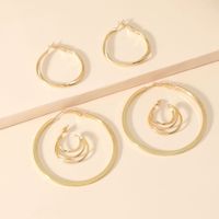 Fashion Exaggerated Large Circle Metal Alloy Simple Retro Geometric 3-piece Earrings Wholesale main image 2