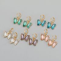 Crystal Butterfly Earrings Exquisite Diamond-studded Glass Earrings Wholesale Nihaojewelry main image 1