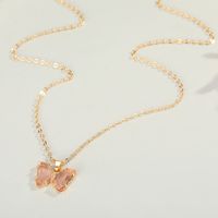 Korea Exquisite Crystal Butterfly Pendant Necklace Clavicle Chain For Women Jewelry main image 5