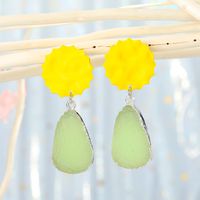 Korean Exaggerated Natural Stone Round Jelly Color Earrings For Women Wholesale main image 4