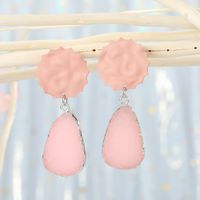 Korean Exaggerated Natural Stone Round Jelly Color Earrings For Women Wholesale main image 5