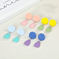 Korean Exaggerated Natural Stone Round Jelly Color Earrings For Women Wholesale main image 6