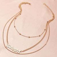 Collier En Alliage De Tendance De Chaîne De Perles Rondes Géométriques Simples Pour Femmes main image 5