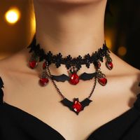 Fashion Creative Lace Exquisite Halloween Lace Bat Necklace Wholesale main image 1