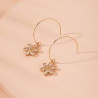 Korean S925 Silver Needle Exaggerated Crystal Flower Earrings New Trendy Style Earrings Wholesale Nihaojewelry main image 4