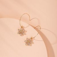 Korean S925 Silver Needle Exaggerated Crystal Flower Earrings New Trendy Style Earrings Wholesale Nihaojewelry main image 5