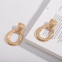 Retro Exaggerated Geometric Carved Texture Long Large Earrings For Women Wholesale main image 5