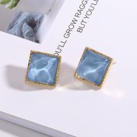 925 Silver Needle Square Irregular Small And Simple Wild Earrings For Women main image 4