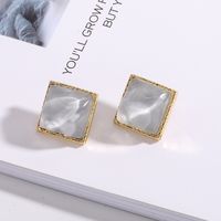 925 Silver Needle Square Irregular Small And Simple Wild Earrings For Women main image 5
