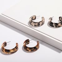 Acetate Fashion Exaggerated Semicircular Earrings Leopard Print Earrings Wholesale Nihaojewelry main image 3