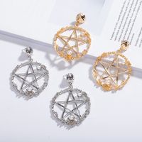 Exaggerated  Five-pointed Star Geometric Hollow Earrings Wholesale Nihaojewelry main image 1
