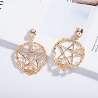 Exaggerated  Five-pointed Star Geometric Hollow Earrings Wholesale Nihaojewelry main image 5