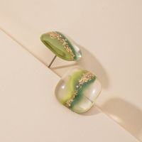 Corée Résine Couleur Plastique Simples Boucles D&#39;oreilles Mignonnes Pour Les Femmes En Gros main image 4