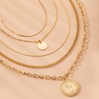 Alloy Multilayer Coin Pendants Fashion Coins Necklaces For Women Wholesale main image 6