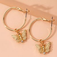 Butterfly New Korea Circle Earrings Wholesale Nihaojewelry main image 5