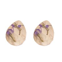 Fashion Simple Dried Flower Cute Flower Resin Drop Earrings For Women main image 6