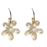 Corée Mode Cristal Fleur Girly Mode Simple Boucles D&#39;oreilles Sauvages En Gros main image 6