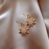 925 Silver Needle Alloy Fashion New Eight-pointed Star Earrings Ear Jewelry For Women main image 5