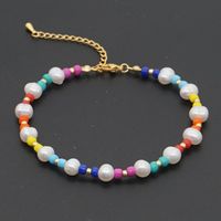 Fashion Wild Color Rice Bead Anklet Natural Freshwater Pearl Beach Anklet main image 2