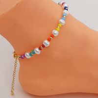 Fashion Wild Color Rice Bead Anklet Natural Freshwater Pearl Beach Anklet main image 4