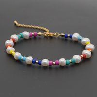 Fashion Wild Color Rice Bead Anklet Natural Freshwater Pearl Beach Anklet main image 5
