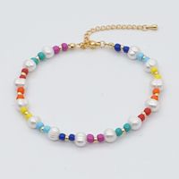 Fashion Wild Color Rice Bead Anklet Natural Freshwater Pearl Beach Anklet main image 6
