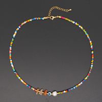 Hot Sale  Bohemian Candy Colorful Rice Beads Clavicle Chain Natural Pearl Necklace For Women main image 2