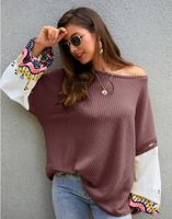Fashion Women's New  Autumn And Winter Knitted Stitching Top Sweater Wholesale Nihaojewelry sku image 15