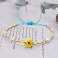 Fashion Natural Pearl Imported Rice Beads Hand-woven Small Daisy Bracelet For Women main image 1