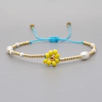 Fashion Natural Pearl Imported Rice Beads Hand-woven Small Daisy Bracelet For Women main image 4
