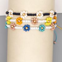 Bohemian Woven Beaded Color Rice Beads Small Daisy Bracelet main image 4