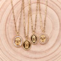Hot-selling Micro-inlaid Zircon Thick Cable Chain Punk Hip-hop Virgin Mary Necklace main image 5
