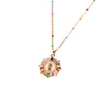 Fashion New Micro-inlaid Colored Diamonds Virgin Mary Pendant Religious Christian Women's Necklace main image 6