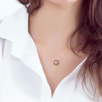Classic Zircon Simple Stainless Steel Rose Gold Necklace Clavicle Chain Pendant For Women main image 1
