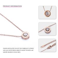 Classic Zircon Simple Stainless Steel Rose Gold Necklace Clavicle Chain Pendant For Women main image 3