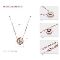 Classic Zircon Simple Stainless Steel Rose Gold Necklace Clavicle Chain Pendant For Women main image 4