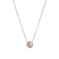 Classic Zircon Simple Stainless Steel Rose Gold Necklace Clavicle Chain Pendant For Women main image 5