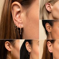 Fashion Geometric Stainless Steel No Inlaid 14K Gold Plated Earrings main image 1