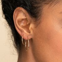 Nouvelles Boucles D&#39;oreilles En Acier Inoxydable Géométrique De Mode Simple Pour Les Bijoux De Femmes main image 1