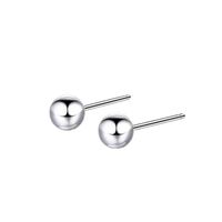 Boucles D&#39;oreilles Sphériques Simples En Acier Inoxydable À La Mode Pour Femmes main image 6